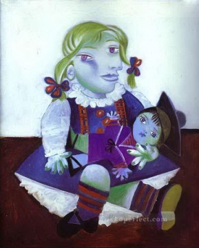  picasso - Portrait of Maya with her Doll 1938 Pablo Picasso